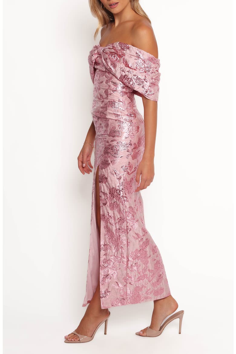 Lilia Off the Shoulder Floral Jacquard Maxi Dress, Alternate, color, PINK