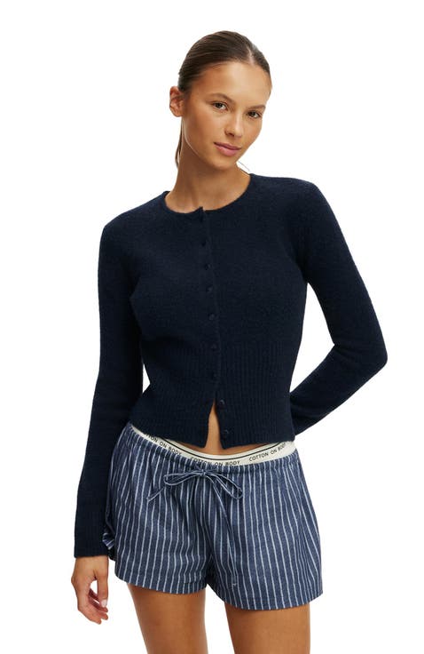 Women's Fluffy Fitted Knit Cardi