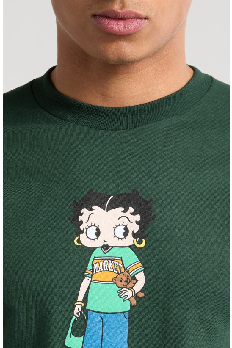 Betty Boop Casual Outfit Graphic T-Shirt, Alternate, color, ARMY GREEN