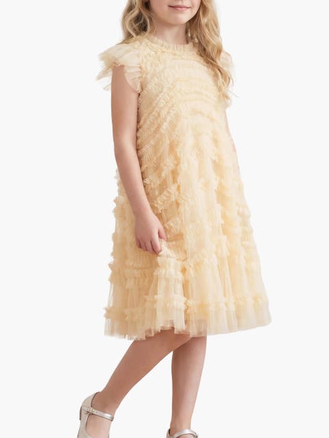Amara Ruffle Sleeve Kids Dress