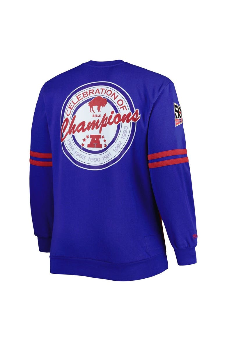 Men's Mitchell & Ness Red/Royal Buffalo Bills Big & Tall Celebration of Champions Pullover Sweatshirt, Alternate, color, Red