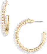 Cara Faux Pearl Hoop Earrings