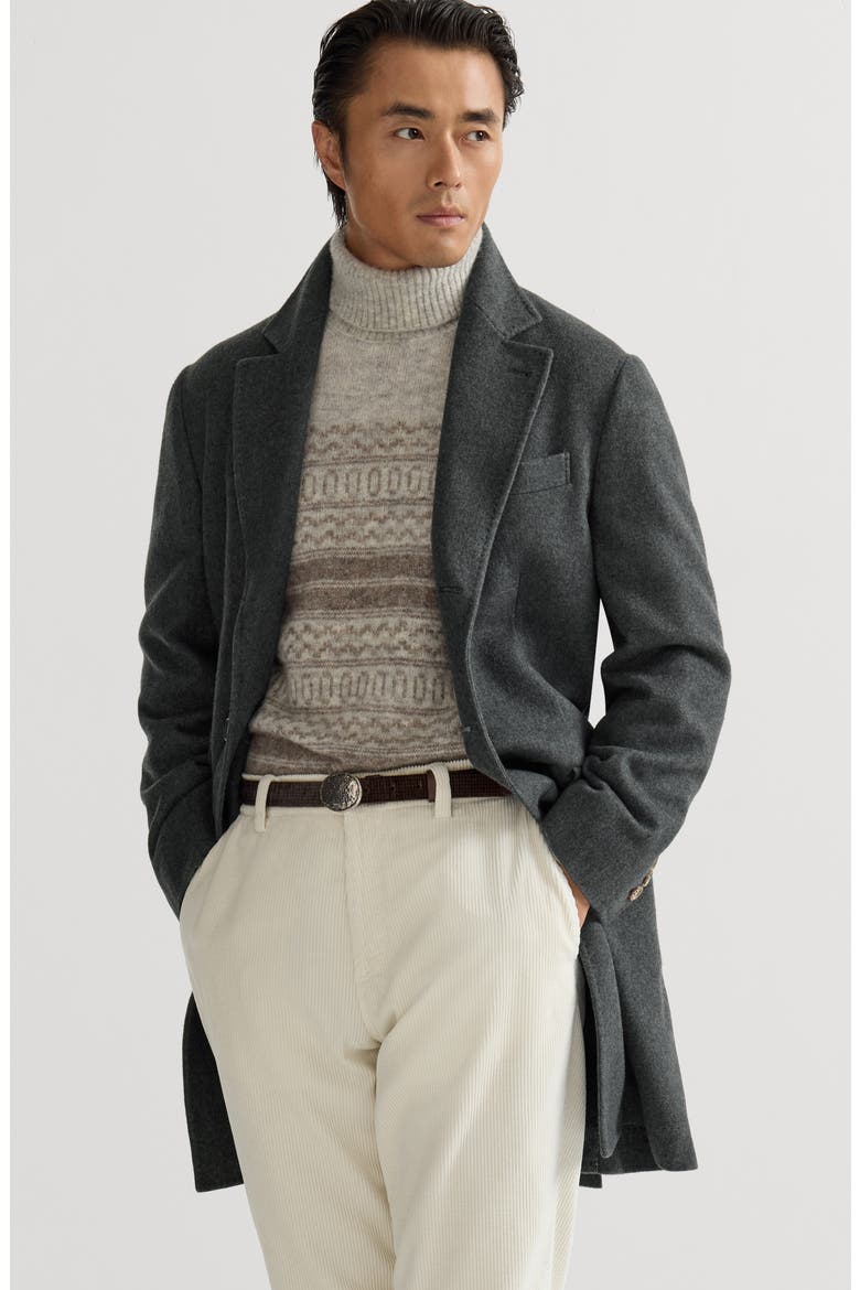 Lightweight water-resistant cashmere coat with double vents, Alternate, color, Lead