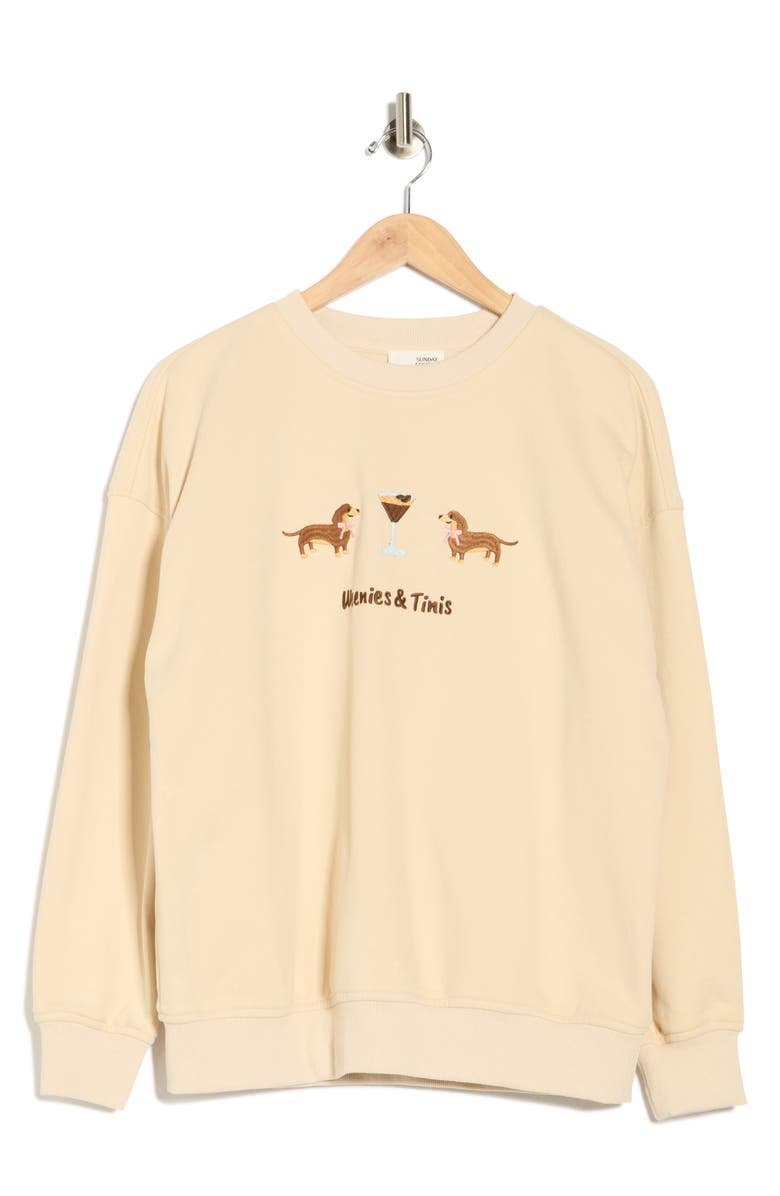 SUNDAY EDITION Weenies & Tinis Sweatshirt, Alternate, color, Taupe