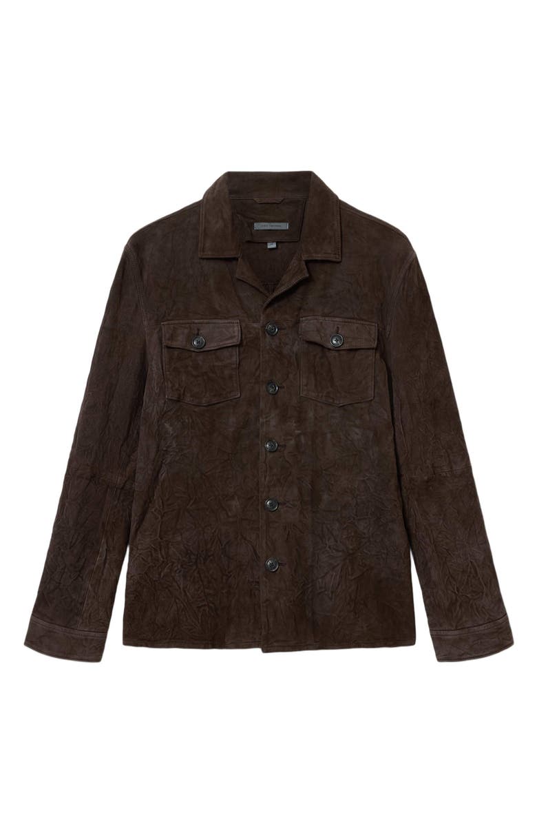 John Varvatos Jesse Suede Shirt Jacket, Alternate, color, Espresso