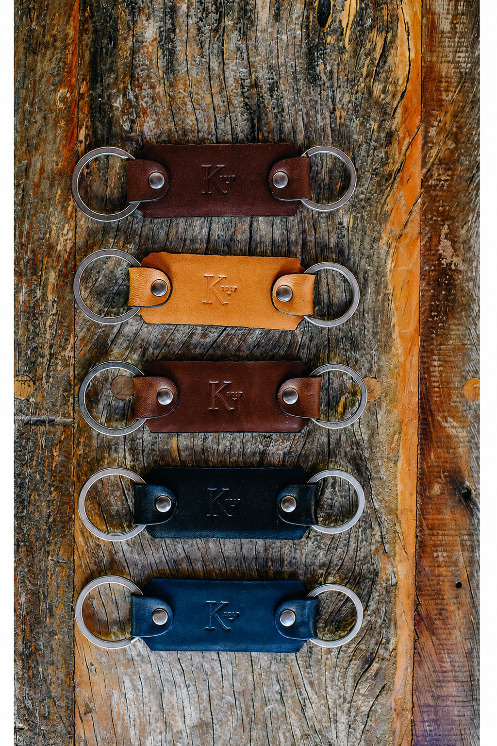 Irwin Leather Double Loop Key Chain, Alternate, color, Brown