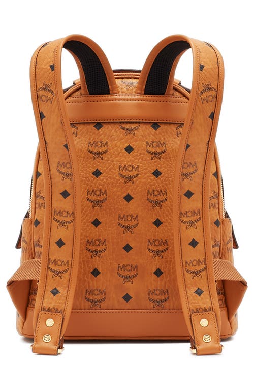 Mcm Stark 32 Visetos Backpack In Cognac