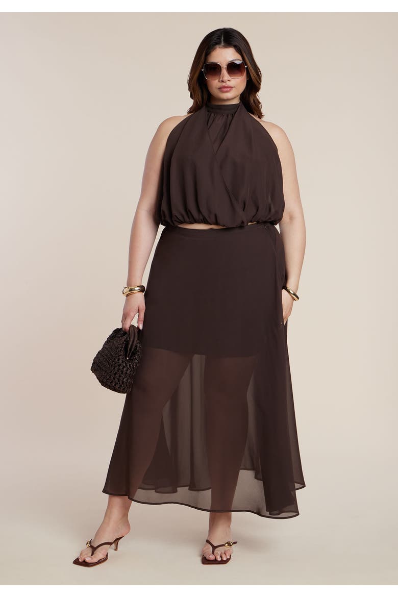 High Neck Bubble Top, Alternate, color, CHICORY COFFEE