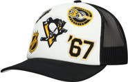 Mitchell & Ness Men's Mitchell & Ness White/Black Pittsburgh Penguins Gridlock Trucker Adjustable Hat