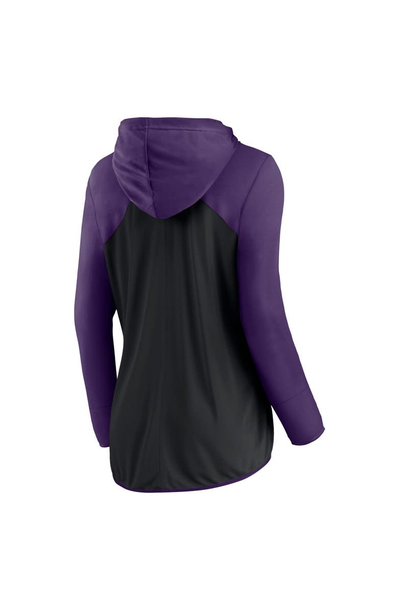 FANATICS Women's Fanatics Black/Purple Baltimore Ravens Script Full-Zip Hoodie, Alternate, color, 