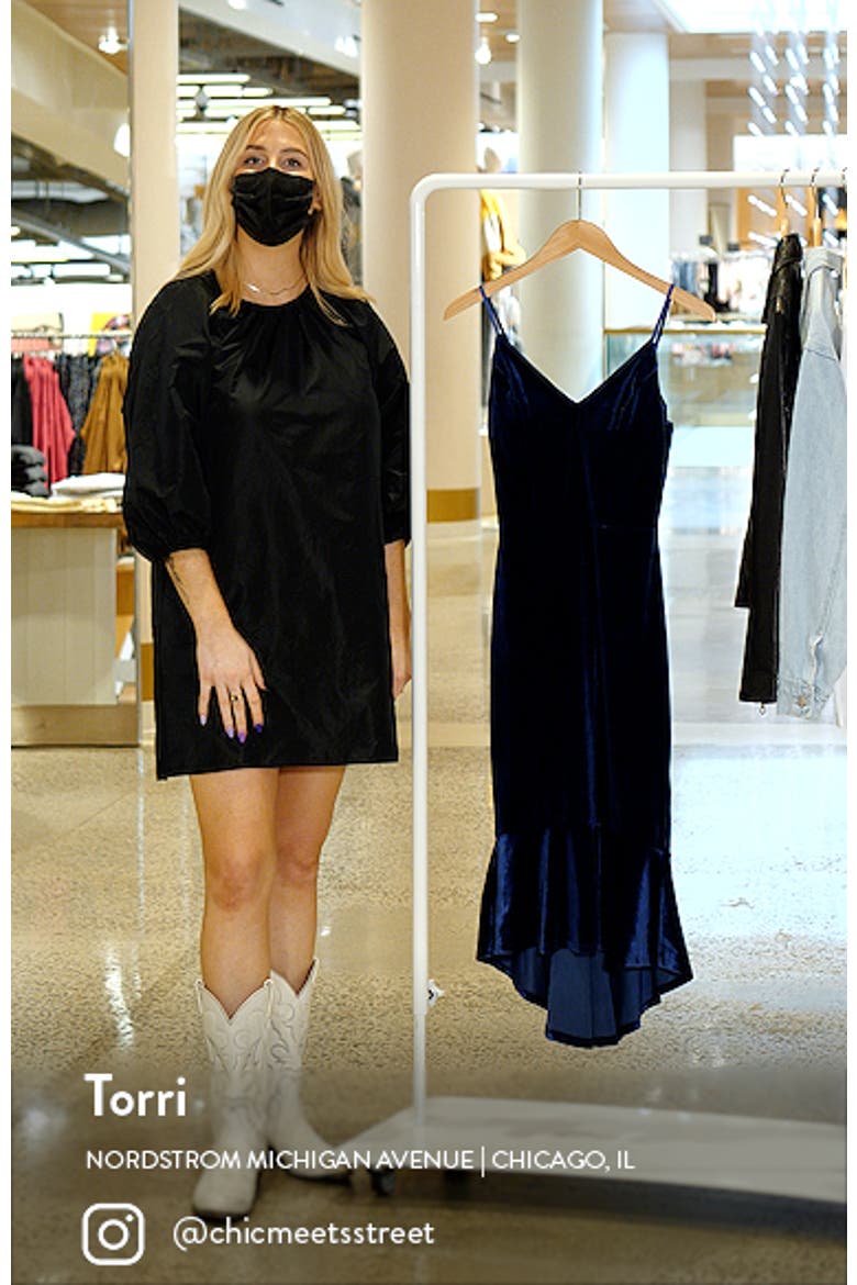 Love, Nickie Lew Ruffle Hem Velvet Dress video
