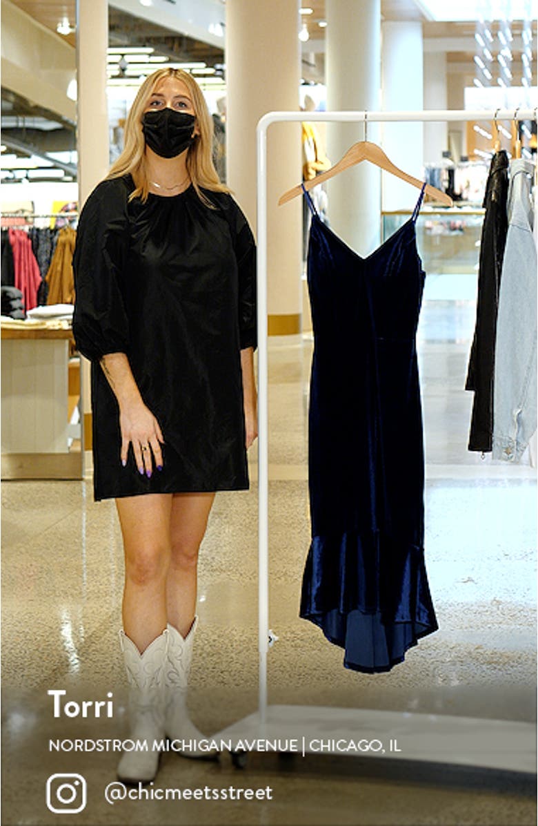 Love, Nickie Lew Ruffle Hem Velvet Dress, sales video thumbnail
