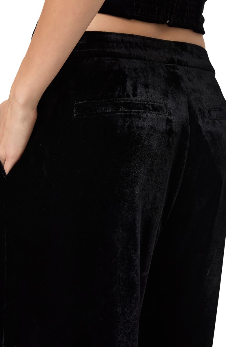 PAIGE Kara Velvet Wide Leg Pants, Alternate, color, Black