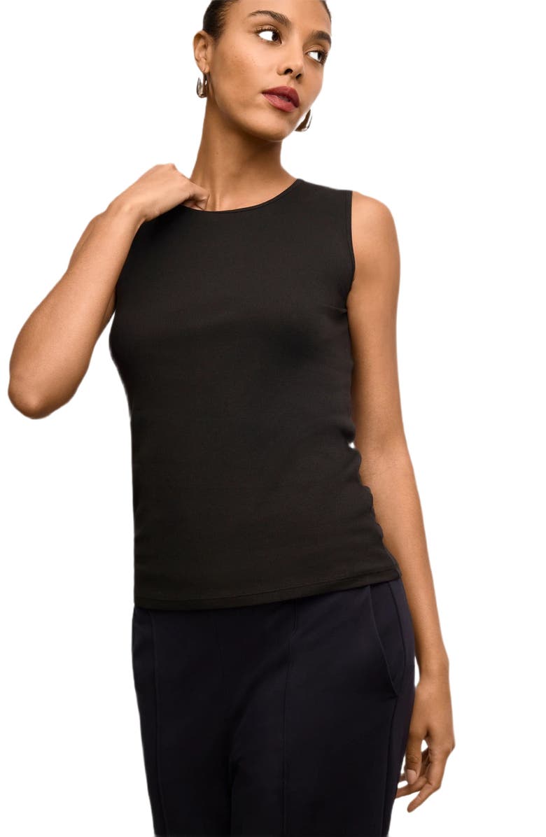 M.M.LaFleur Paige Organic Ribbed Pima Cotton Tank, Main, color, Black