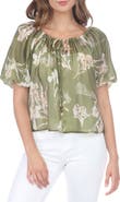 RAIN AND ROSE Floral Puff Sleeve Top