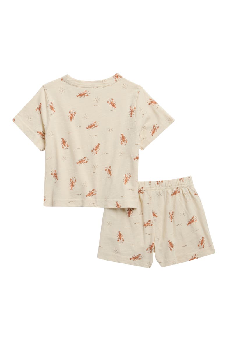 Lobster T-Shirt & Shorts Set, Alternate, color, NATURAL