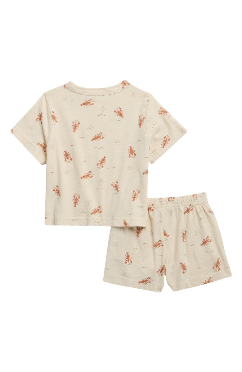 Rylee + Cru Lobster T-Shirt & Shorts Set, Alternate, color, Natural