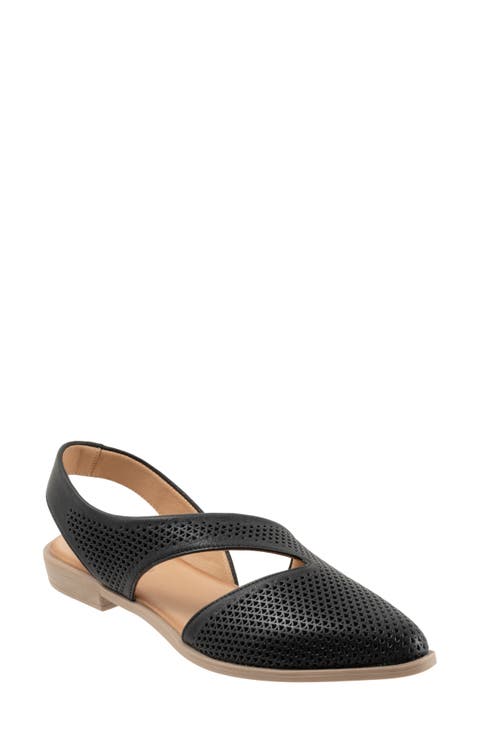 Bianca Perf Slingback Pointed Toe Flat (Women)