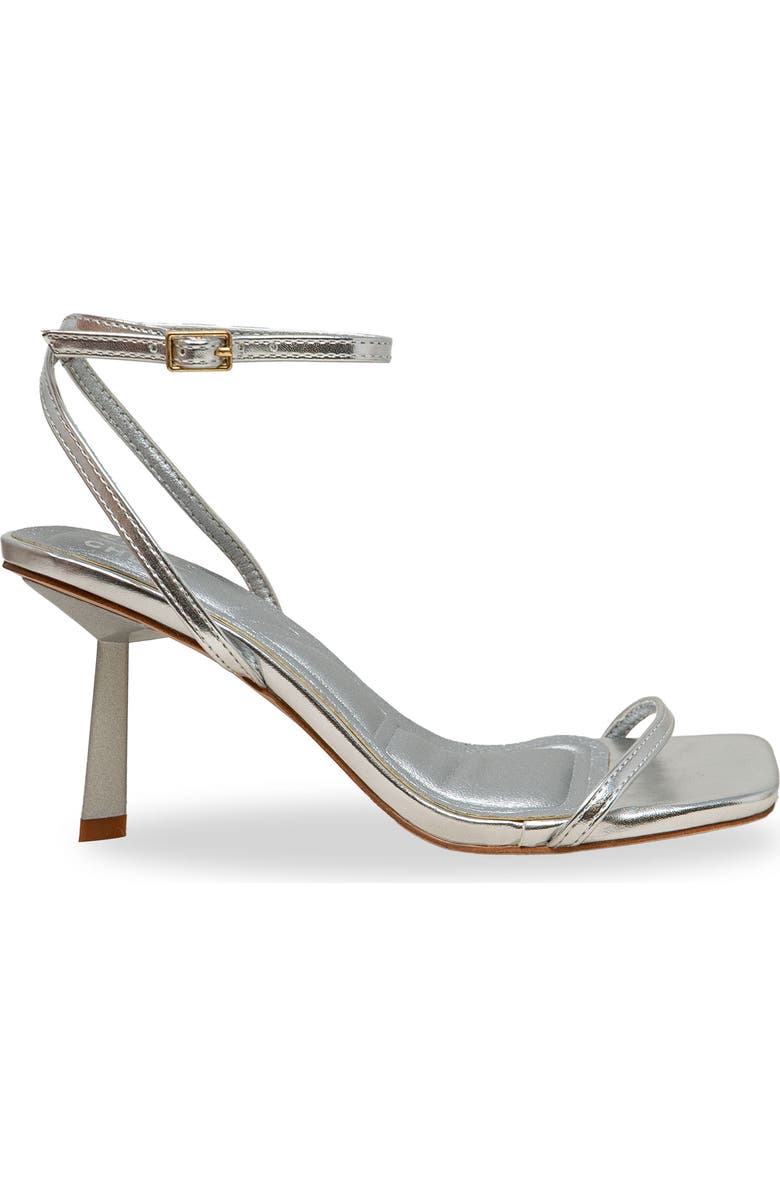CHASE AND CHLOE Richie Ankle Strap Sandal, Alternate, color, Silver Metallic