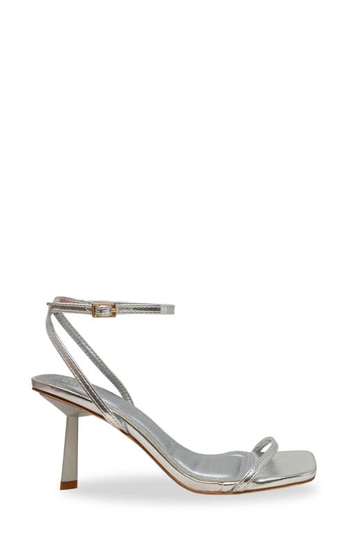 Chase & Chloe Chase And Chloe Richie Ankle Strap Sandal In Silver