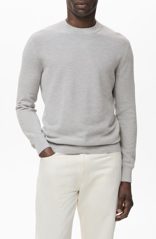 Mango Men's Microstructure Cotton Knitted Sweater In Gray