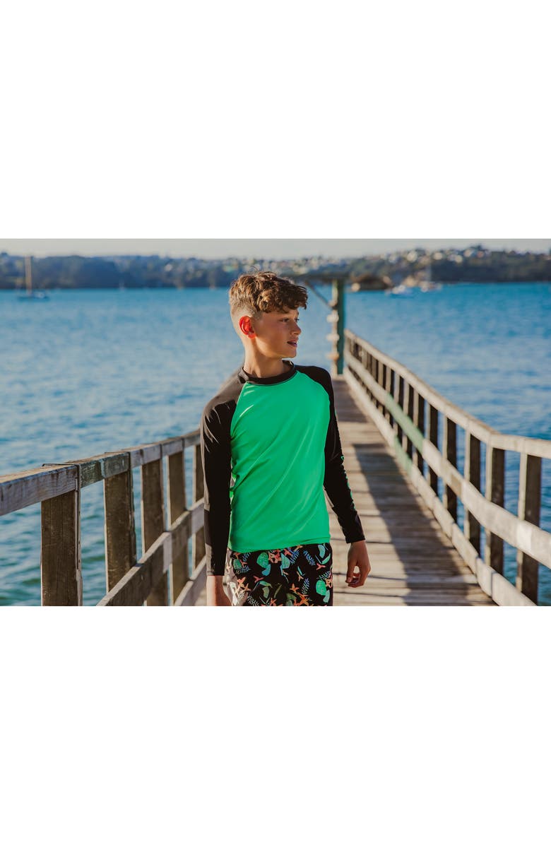 Snapper Rock Kids' Colorblock Long Sleeve Rashguard Top, Alternate, color, 