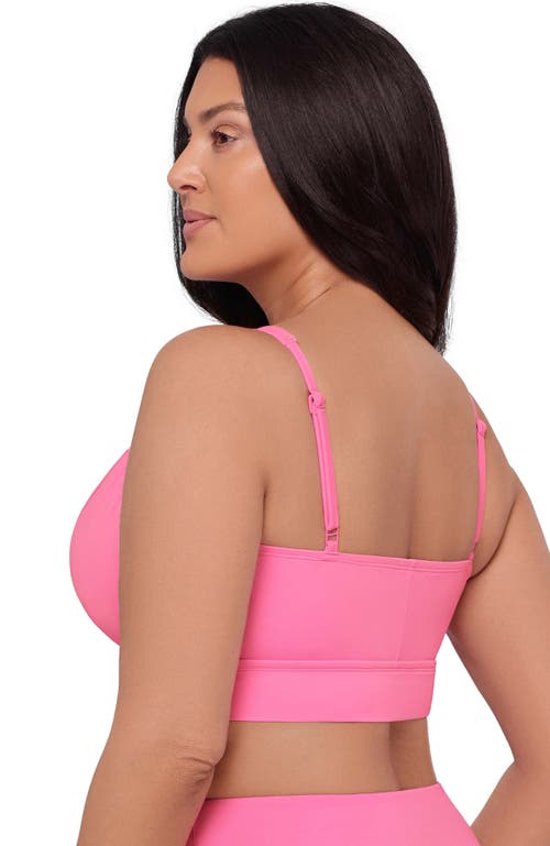 S3 Banded Plunge V-neck Bikini Top In Pink