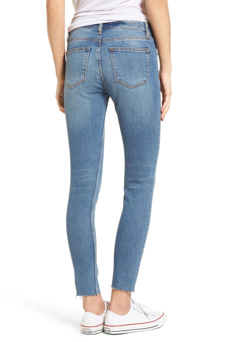 Marley Raw Hem Super Skinny Jeans, Alternate, color, LIGHT WASH