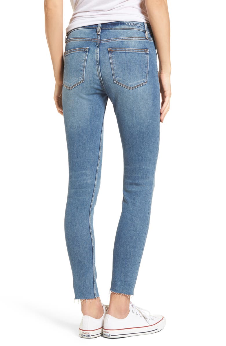 Vigoss Marley Raw Hem Super Skinny Jeans, Alternate, color, 