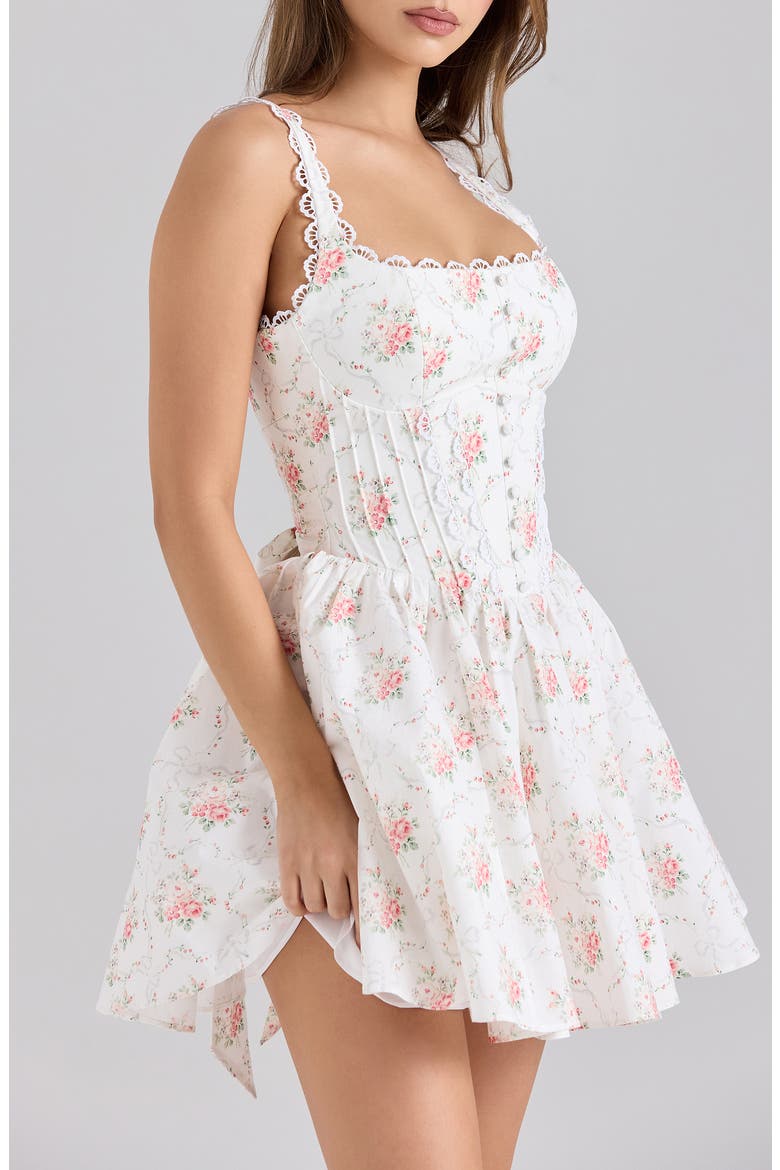 Sade Floral Print Minidress, Alternate, color, CREAM ROSE