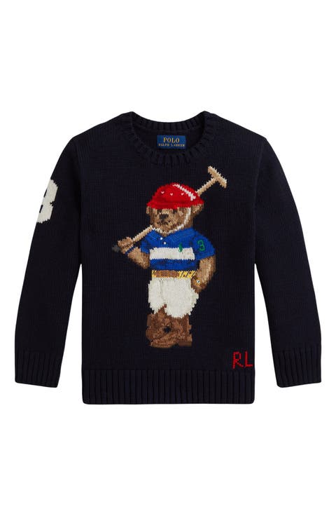 Kids' Polo Bear Cotton Crewneck Sweater (Toddler & Little Kid)