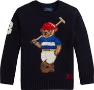 Polo Ralph Lauren Kids' Polo Bear Cotton Crewneck Sweater