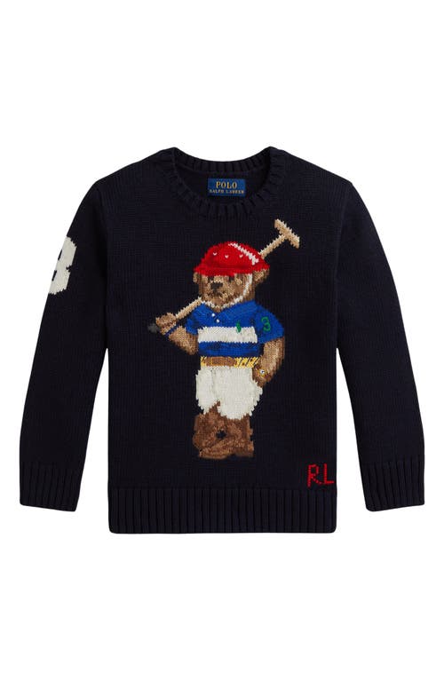POLO RALPH LAUREN POLO RALPH LAUREN KIDS' POLO BEAR COTTON CREWNECK SWEATER