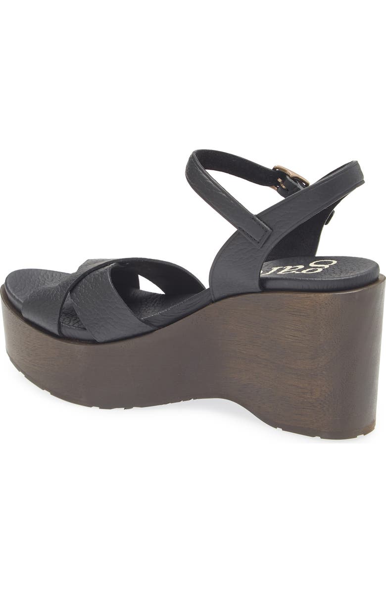 Pedro Garcia Dalys Ankle Strap Platform Wedge Sandal, Alternate, color, Black Cervo