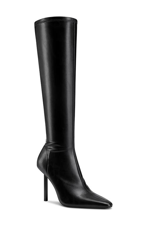 Femme La Whistler Pointed Toe Knee High Boot In Black