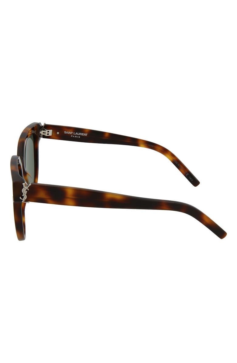 Saint Laurent 54mm Cat Eye Sunglasses, Alternate, color, Havana Havana Green