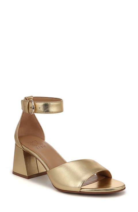 Verly Ankle Strap Flare Heel Sandal (Women)