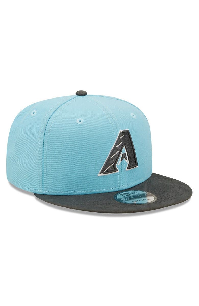 New Era Men's New Era Light Blue/Charcoal Arizona Diamondbacks Color Pack Two-Tone 9FIFTY Snapback Hat, Alternate, color,
