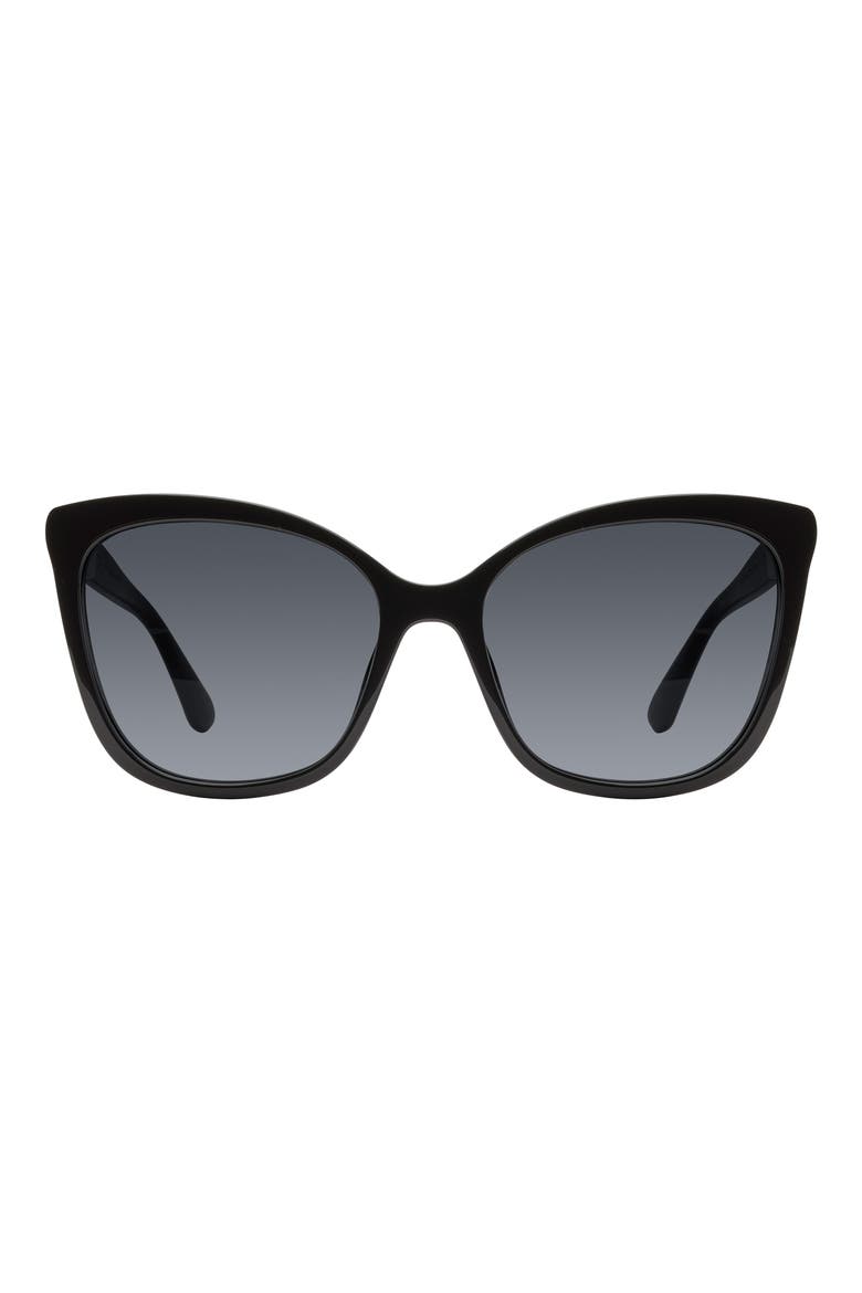 56mm Gradient Butterfly Sunglasses, Main, color, BLACK