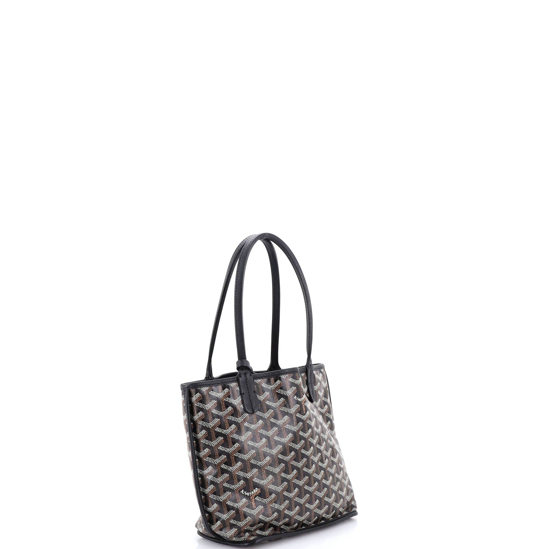 Pre-Owned Goyard Anjou Reversible Tote Coated Canvas Mini, Alternate, color, Black