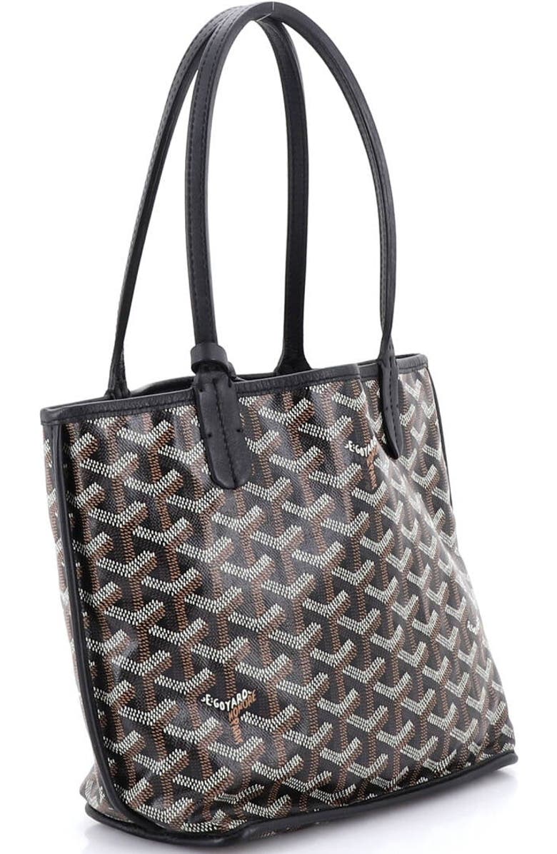 Pre-Owned Goyard Anjou Reversible Tote Coated Canvas Mini, Alternate, color, Black