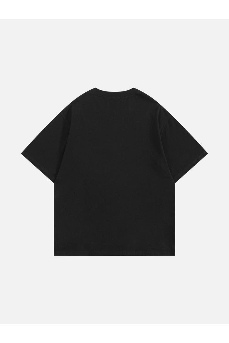 Boxy Metal Button Tee, Alternate, color, Black