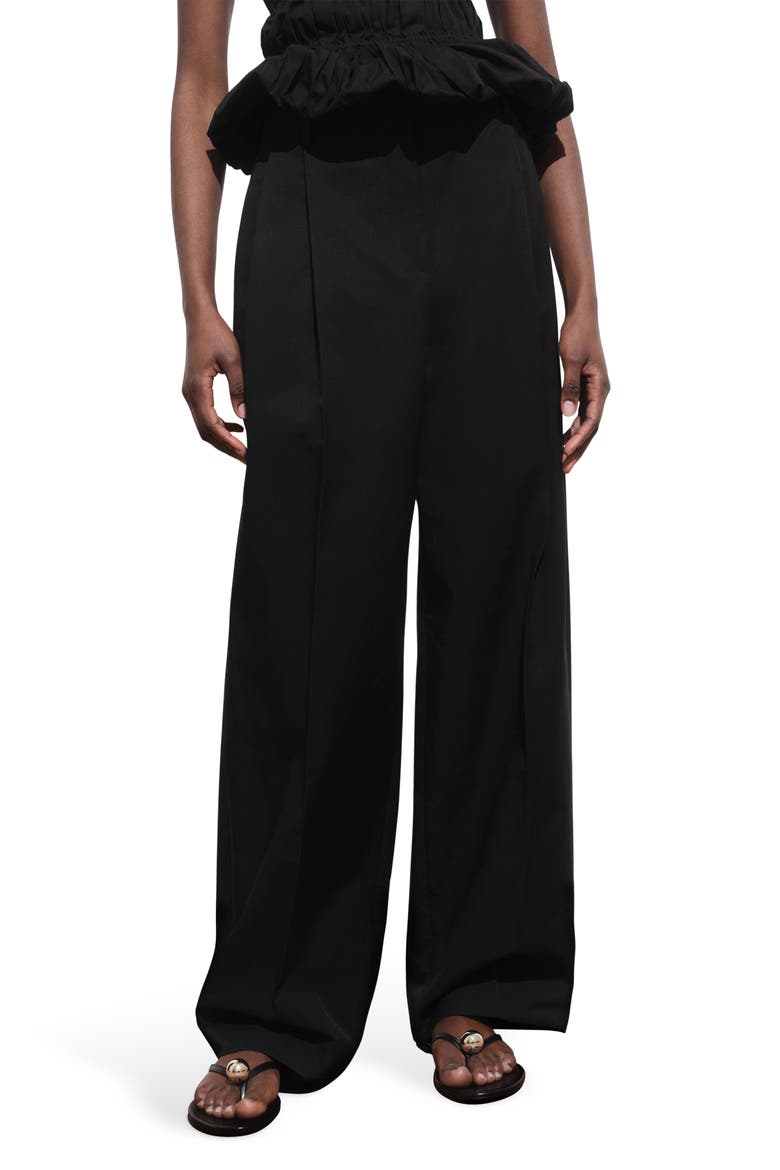 Pleated Wide Leg Pants, Main, color, BLACK