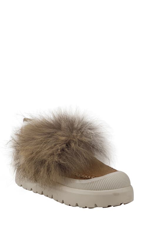 Zigi Faux Fur Lug Sole Bootie In Tan Suede