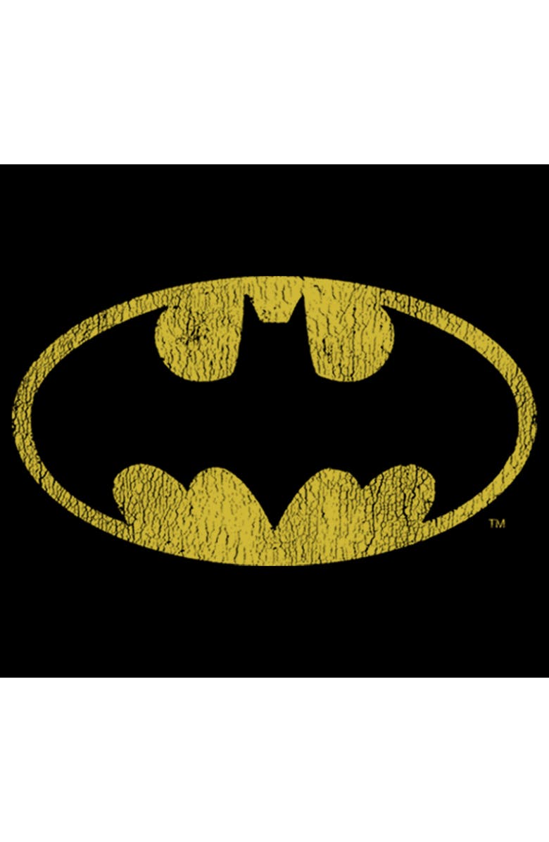 Batman Boy's Batman Logo Retro Caped Crusader  Graphic T-Shirt, Alternate, color, Black