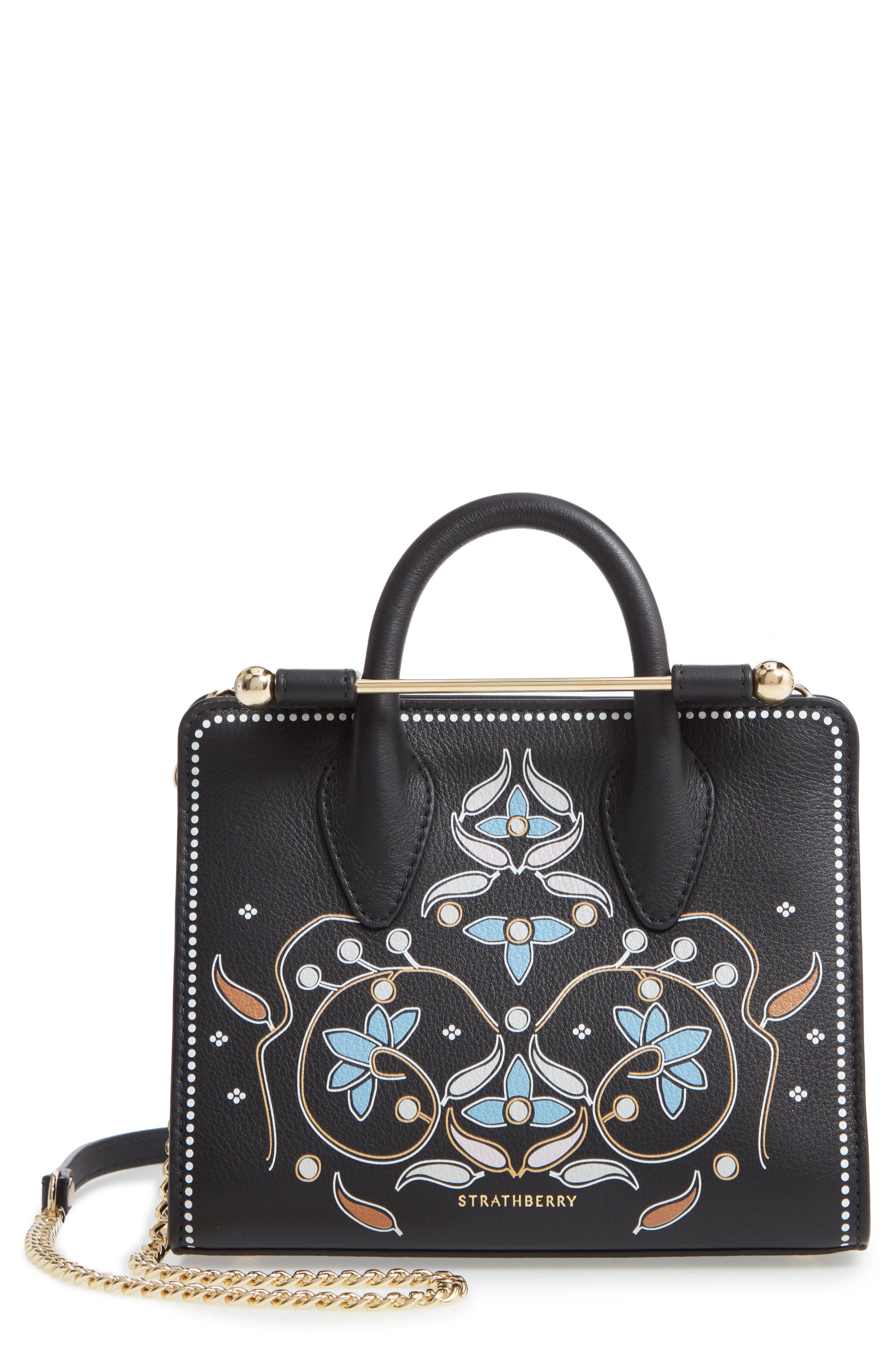 Strathberry Nano Painted Calfskin Leather Tote, Main, color, 