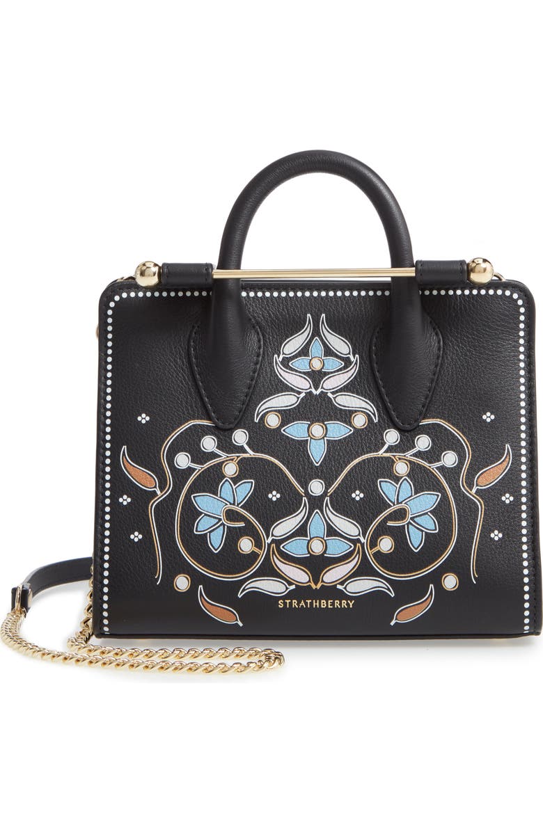 Strathberry Nano Painted Calfskin Leather Tote, Main, color,