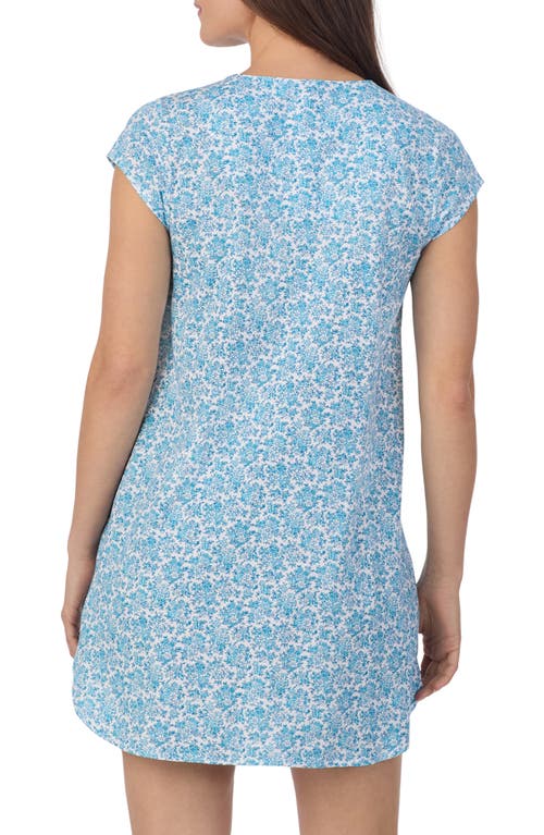 Eileen West Floral Print Cap Sleeve Cotton Jersey Nightshirt