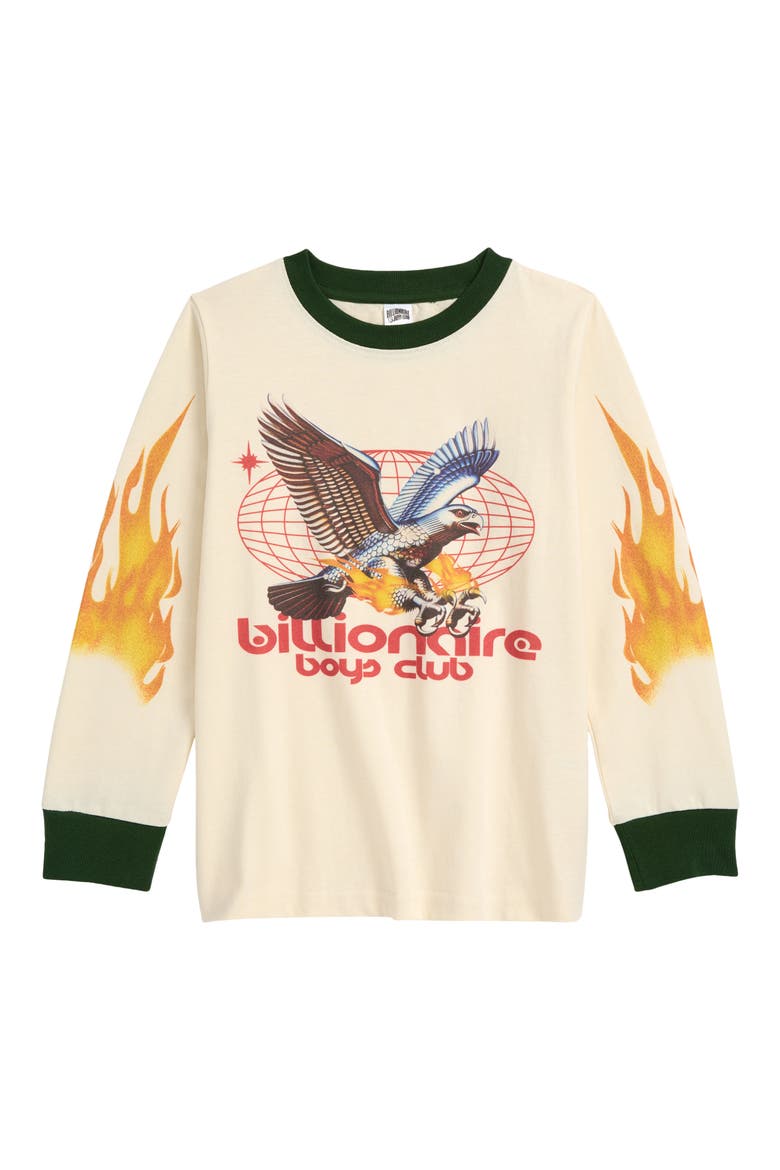 Kids' BB Flame Long Sleeve Graphic T-Shirt, Main, color, WHISPER WHITE