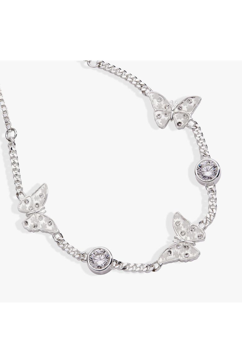 Glass Butterfly Bolo Bracelet, Alternate, color, Silver